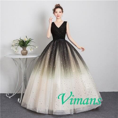 Women Long Sequin Quinceanera Dresses Sexy V Neck Lace UP Back Graduation Dress Sleeveless Prom Party Special Occasion Ball Gown