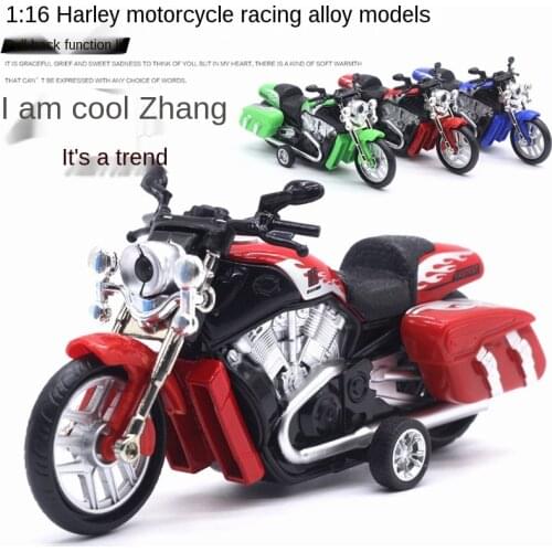 1:16 Alloy Harley Motorcycle Police Car Pull Back Car with Light Music Model Motorcycle Toy