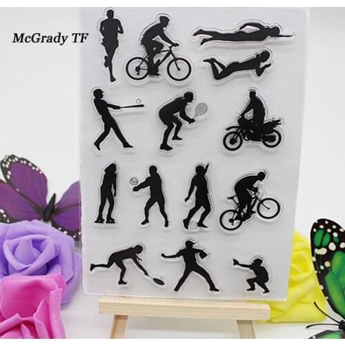 1PCS Sports Clear Stamps Design Clear Stamps For DIY Scrapbooking Standard Stamp Kids Christmas For Fun Decoration Supplies