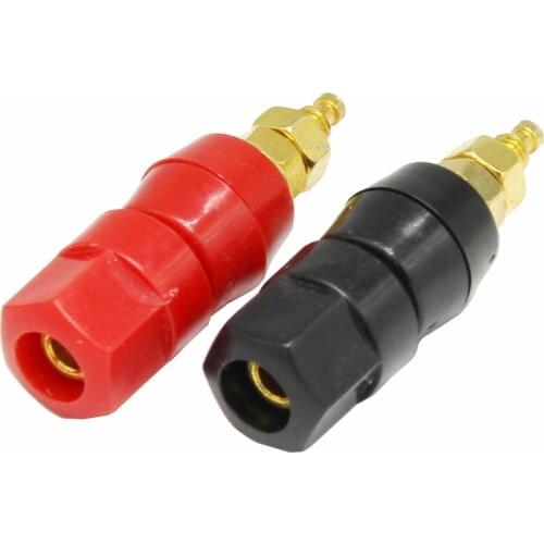 1pair Gold-plated copper large current amplifier audio Amplifier Terminal Binding Post Banana Plug Jack Adaptor Connector