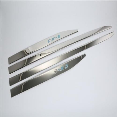 Fit For Mazda CX-5 CX5 2017 2018 Stainless Steel Car Body Scuff Strip Side Door Molding Streamer Cover Trim Car Accessories 4pcs