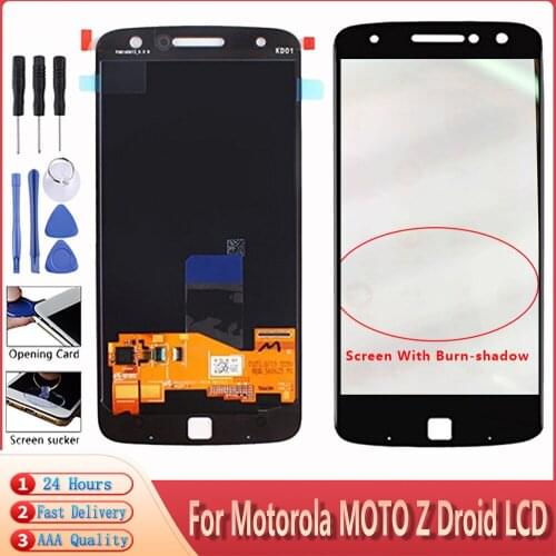 5.5" AMOLED For Motorola MOTO Z Droid LCD Display For Moto Z Force XT1650-01 LCD Touch Screen Digitizer Tested With Burn-Shadow
