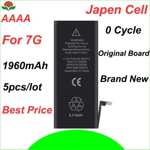 AAAA ISUN 1960mah 5pcs/lot Battery For Internal Apple 7 7G iphone Replacement Battery