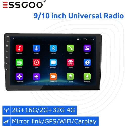 9 inch Android 9.1 Car Radio 2 Din Auto Stereo Autoradio 10'' GPS Multimedia Player 2G+32G 4G For VW Toyota Nissan Hyundai Ford