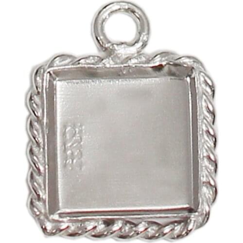 Beadsnice 925 Sterling Silver 6mm Bezel Setting Pendant Tray Pendant Base Jewelry Making Findings 39513