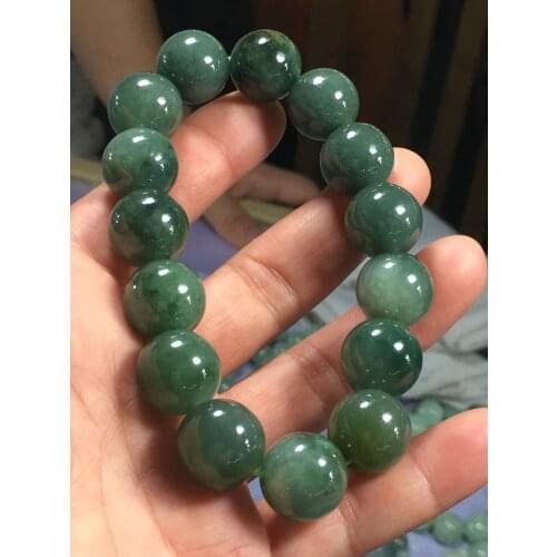 Natural Myanmar jade beads bracelet banglehand-carved jadite jade beads bracelets men jade jewelry jade gift high quality 15mm