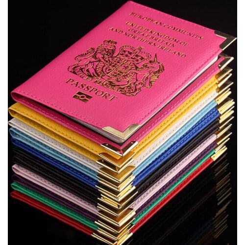 Hot Sale Travel Passport Cover PU Leather Pink Case For Passport Girl Fashion United Kingdom Holder Passport Travel Wallet