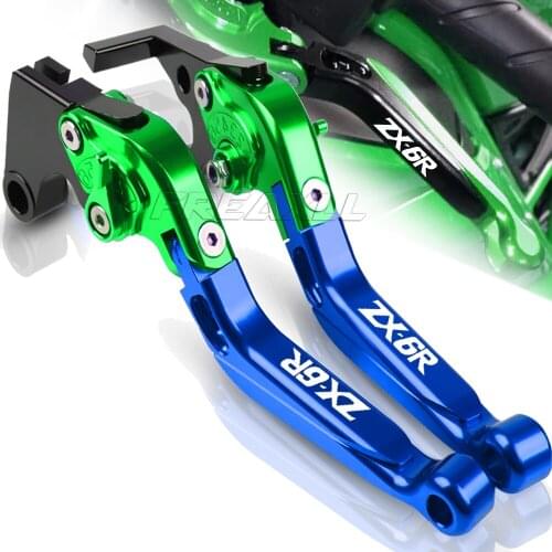 CNC Aluminum For Kawasaki ZX-6R ZX6R 2005 2006 Motorcycle Folding Extendable Adjustable Clutch Brake Levers Accessories ZX 6R