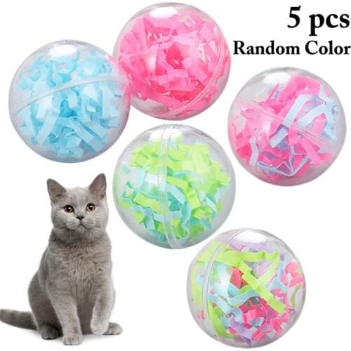 Dorakitten 5Pcs/Set Colorful Cat Ball Toys Creative Kitten Toy Cat Play Interactive Ball Toys Pet Supplies Random Color