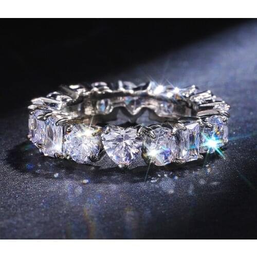 Huitan Luxury Handmade Lover Promise Rings AAA Heart/Oval/Square/Round Cubic Zirconia Engagement Wedding Rings Jewelry for Women