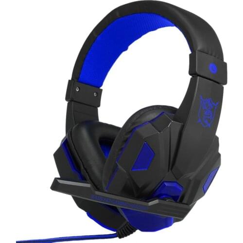 Gaming Headphones Headset for PC with Microphone with USB 3.5mm Interface LED Volume Control Over-ear Headphone Game Earphones