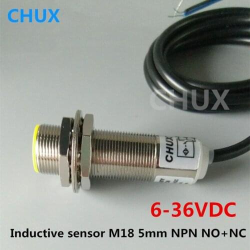 CHUX Inductive Proximity Sensor NPN M18 5vdc 24VDC NO+NC 4wires IM18-5-DNC 5mm Detect Distance Position Switch