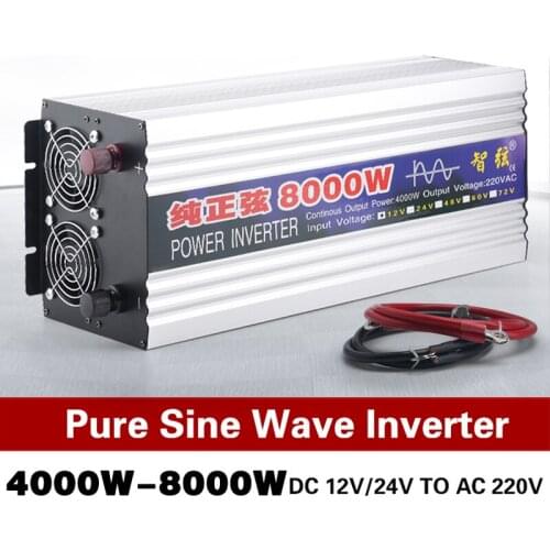 DC12V 24V To AC220V Pure Sine Wave Inverter 8000W 5000W 6000W Inverter 50Hz 60Hz Power Converter For Car Voltage Transformer