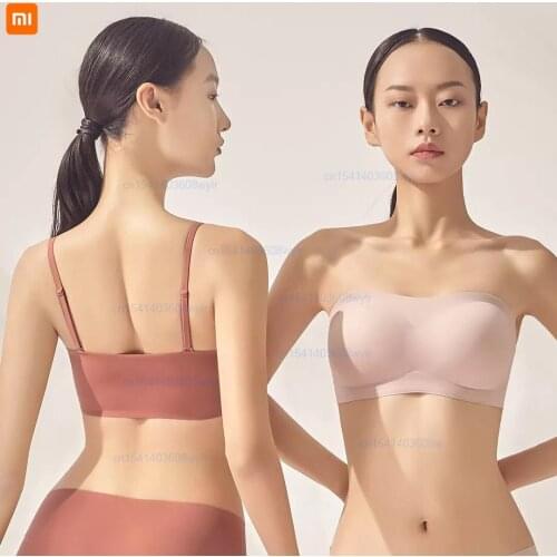 Xiaomi youpin instant me summer glossy, non-marking, skin-friendly and zero-touch gathered non-slip non-wireless tube top bra