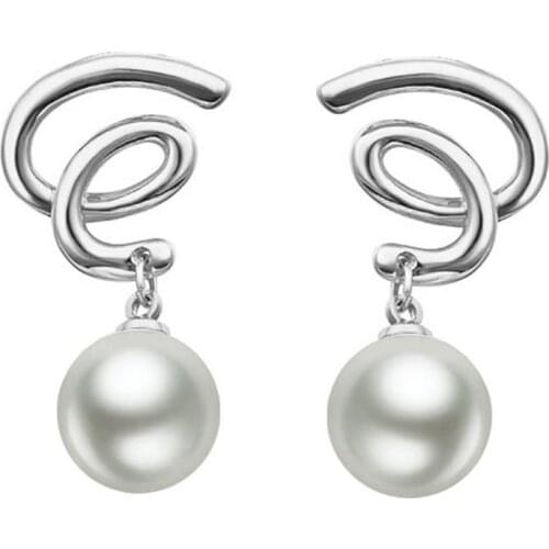 Lovely gift new designilmulated pearl quality roundpiral pendant earringsear dropshipping fashion jewelry 2 color girl