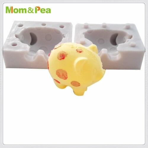 Mom&Pea MPA0672 Pig Shaped Silicone Mold Cake Decoration Fondant Cake 3D Mold Food Grade