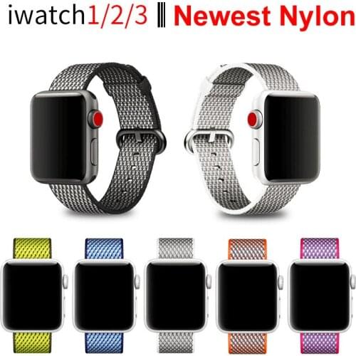 Newest Woven Nylon strap band for apple watch Series 3 2 1 38 mm 42mm sport bracelet & fabric nylon watchband watch Accessories