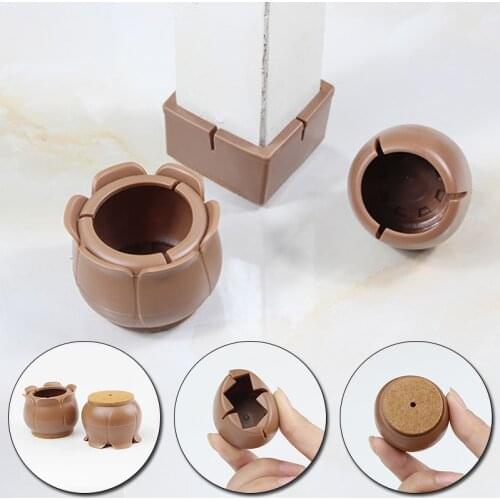 Table Chair Leg Mat PVC Non-slip Table Chair Leg Caps Furniture Foot Protection Bottom Cover Pads Wood Floor Protectors