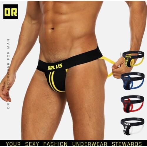 ORLVS tide brand foreign trade new mens underwear sexy T-shirt low-waisted fun double belt back empty gayOR166
