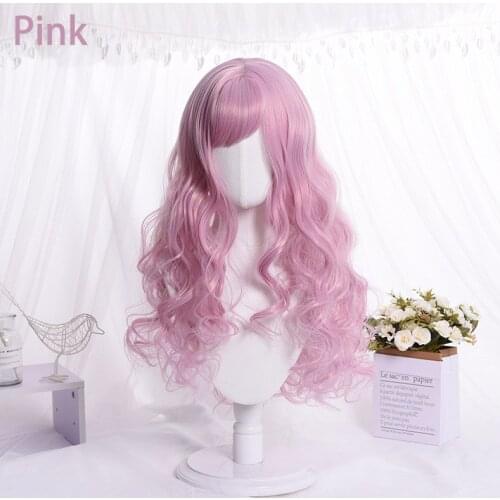Cartoon Fashion Wigs Women Hair Girl Kawaii Lolita Cosplay Wig Heat Resistant Synthetic Wig Halloween Carnival Party Daily Wig
