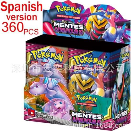 Pokemon 360 pcs/set Cards Toys Pokémon Spanish French Trading Card Game Sword Shield Collection Box Card Energy Trainer Tag Team