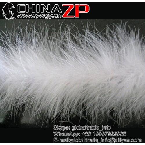 Gold Supplier CHINAZP Factory 20g 20yards/lot Best Quality Bleached White Turkey Marabou Feather Boa