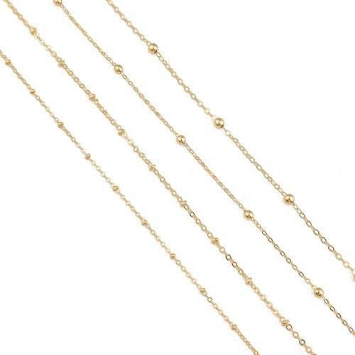 1m 18K Gold Plated O-Shaped Link Chains Bulk Necklace Chains For DIY Jewelry Making Anklet Accessories Craft Handmade Supplies