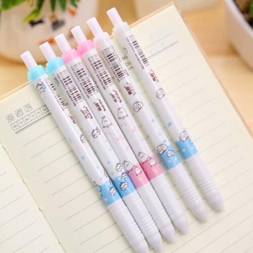 12Pcs/Set Erasable Gel Ink Pen 0.5mm blue ink Cute Kawaii Press Neutral Pen Student Stationery Office School Supplies