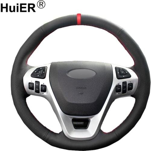 Hand Sewing Car Steering Wheel Cover Volant Funda Volante For Ford Explorer 2011-2019 Taurus 2013-2019 Edge 2011-2014 Flex 2013