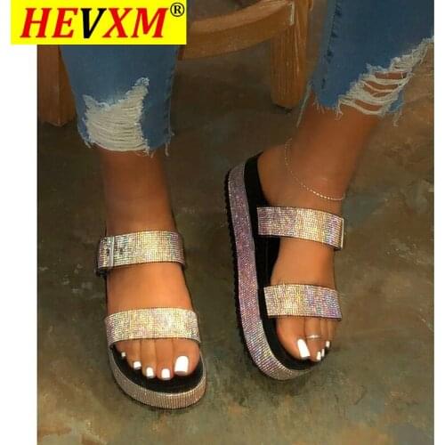 2020 Summer Fashion Womens Shoes Woman Platform Sandals Slippers Slides with Buckle Ladies Slippers Thick Sole Female Slippers