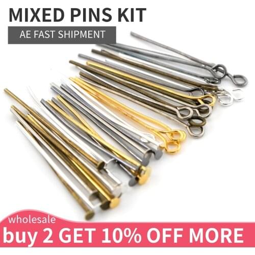 1000pcs Mix 20 30 35 40 45 50 60 65 70 mm Metal Eye flat Head Pin For Diy Jewelry Making Findings Accessories Wholesale Supplies