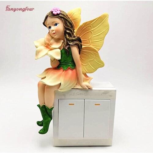 Elf silicone mold DIY production indoor switch socket panel decoration tool flower fairy shape chocolate cake silicone mold