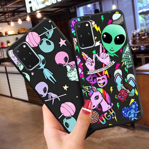 Cute Illustration alien art funny phone Case For Samsung A50 A70 A30 S10 S8 S9 PLUS A9 A7 A6 plus 2018 S7 Edge TPU Silicone case