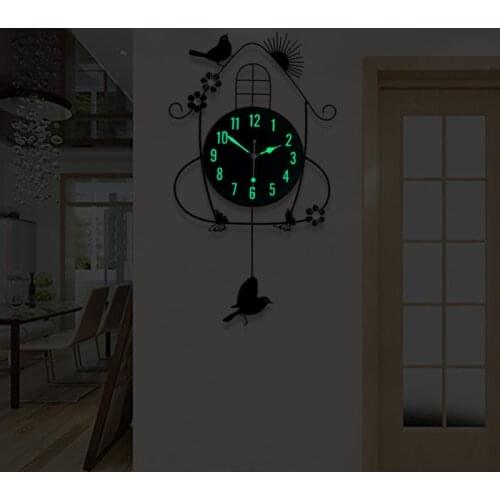 Luminous Wall Clocks 2020 New Creative Living Room Wall Clock Garden Decoration Clock European Art Quartz Clocks