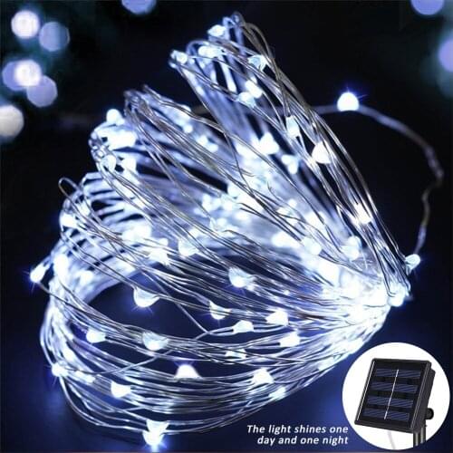Outdoor LED String lights Holiday New Year Fairy Garland For Christmas Tree Wedding Party Decoration Solar Powered Waterproof