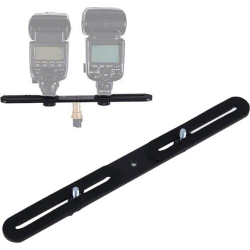 Universal Double End Light Stand Holder Hot Shoe Bracket Dual Flash led light Bracket for canon nikon sony Camera DSLR yongnuo