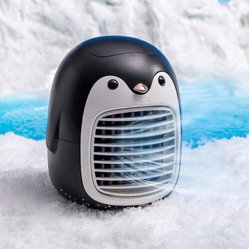 Air Conditioner Portable Fan Household Penguin Water Cooled Spray Air Anion Office Chamber Bedroom USB Water Cooling Fan