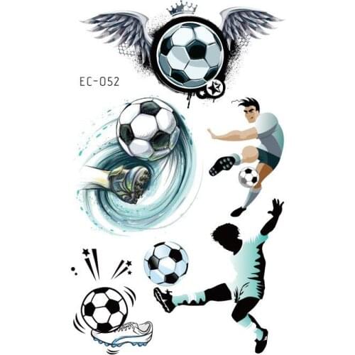 Boy Child Temporary Tattoo Sticker Football Angel Wing Design Body Art Tatoo Hands Foot Waterproof Fake Tattoo Sticker