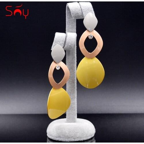 Sunny Jewelry Fashion Jewelry 2020 Long Drop Dangle Womens Earrings High Quality Exquisite Jewelry Zircon Round For Party Daily