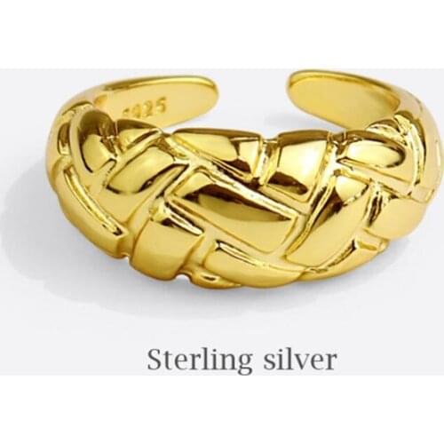 Sole Memory Retro Hip Hop Trend Personality 925 Sterling Silver Female Resizable Opening Rings SRI893