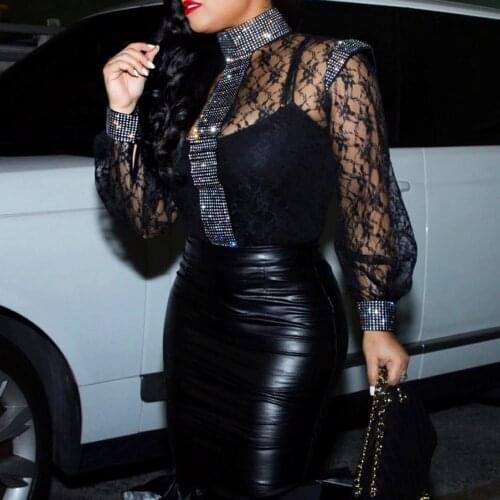 Two Piece Set For Women Blouse Sequin Long Sleeve And Sleeveless Sling Plus Size 4XL Female Fashion Party Office Sexy Tops Setup