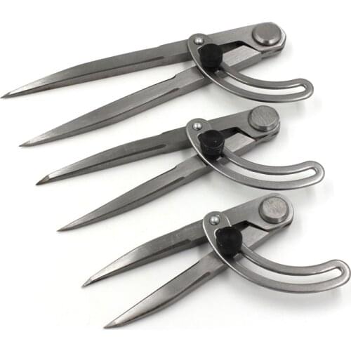 1pcs Adjustable Leather Craft Compasses Spacing Bow Compass Leather Marking Tools Scriber Divider Wheel Compass Leather Divider