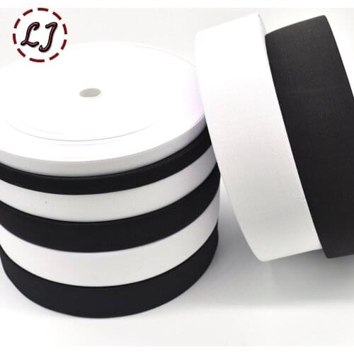 15mm/20mm/25mm/30mm/38mm high quality elastic webbing 5yd/lot black white 8 yarn band for home DIY elastic tape sew accessories