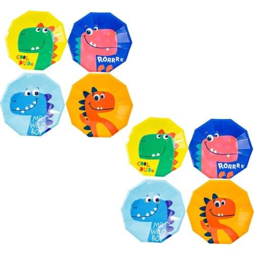 8 Pcs Dinosaur Type Print Disposable Paper Plate Party Tableware Supplies new