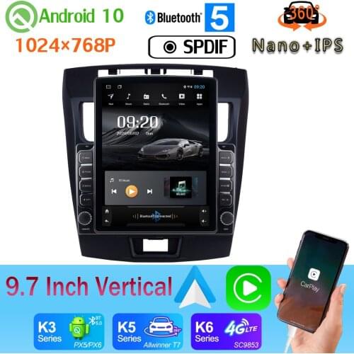 9.7" Vertical Style 4G WiFi Car Media Player GPS Head Unit For Toyota Avanza 2012-2018 Android 10 360 Camera PX6 4+64G DSP Radio