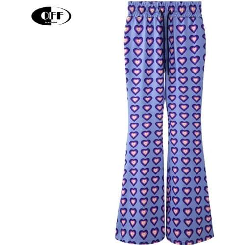 Designer Harajuku Gothic love Flared trousers women Elastic high waist sexy traf slim ladies Korean pants for female clothes ZA