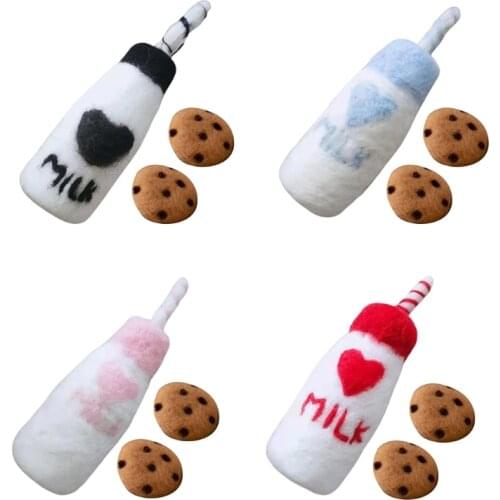 DIY Baby Wool Felt Milk Bottle+Cookies Decorations Newborn Photography Props Infant Photo Shooting Accessories Home Party Orname