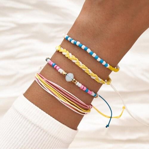 Hot Crystal Glass Seed Beads Women Braided Bracelets Friendship Jewelry Fashion Diy Bijoux Femme Simple Bracelets Drop Shipping