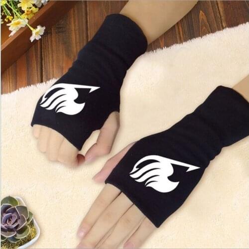 Anime FAIRY TAIL Cotton Gloves Men and Womens Fingerless Gloves for Cosplay Accessories or Gift Collection