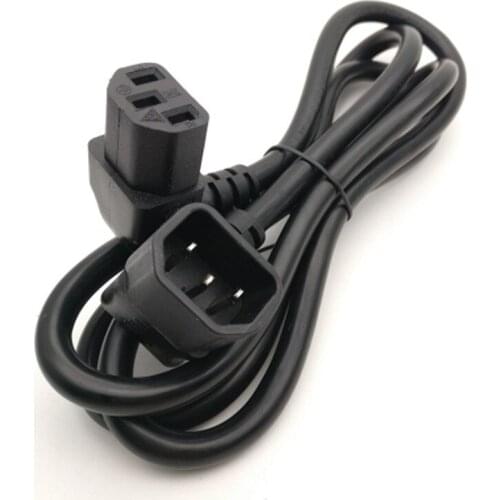 IEC 320 C14 Male to C13 Female Cord, C13 to C14 Dual Down Angle Right Angle Power Cable About 1.5M 1 PCS